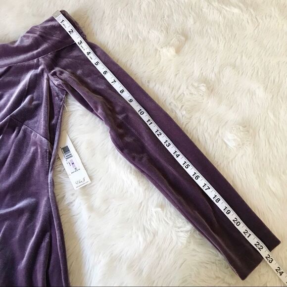 ELIZA J Velvet Off The Shoulder Dress Long Sleeve Short Sheath Purple Size 8 New - Picture 14 of 16